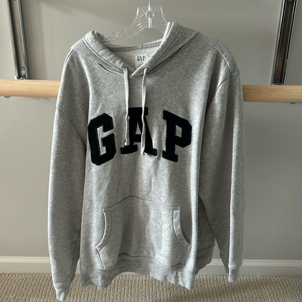 Black and Grey Gap Fleece Hoodie
